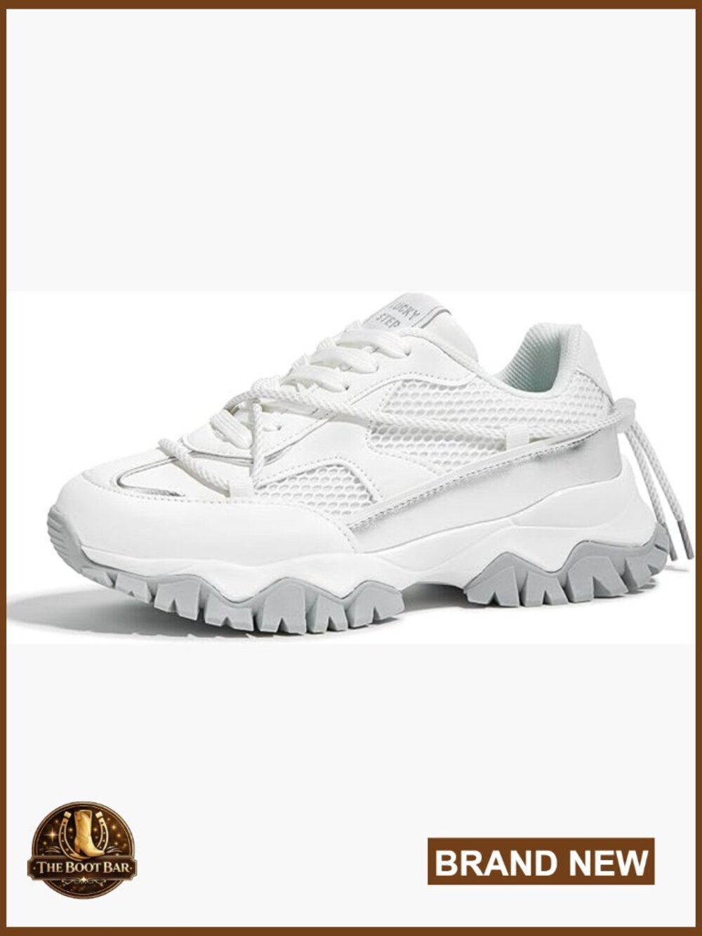 Platform Sneakers Chunky Dad Casual Walking Shoes Lace-Up Mesh